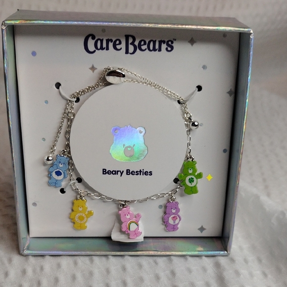 Care Bears Jewelry - Care Bears Charm Bracelet with Pink, Yellow, Green, Blue Charms